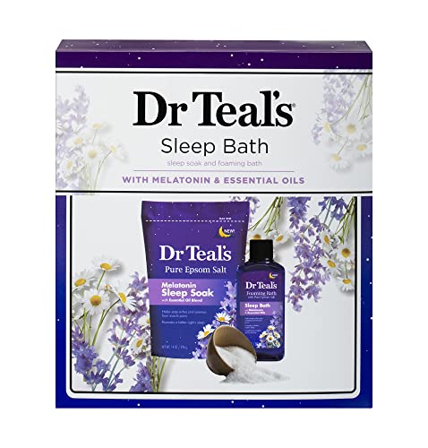 Dr Teal's Melatonin Sleep Soak Epsom Salt Solution and Foaming Bath Gift Set